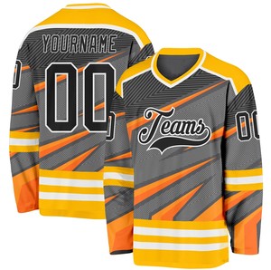 Premium Quality Ice Hockey Team Jersey Heat-Transfer Printed 100% Polyester Anti-Bacterial Quick Dry Unisex Adult - Product Image 3