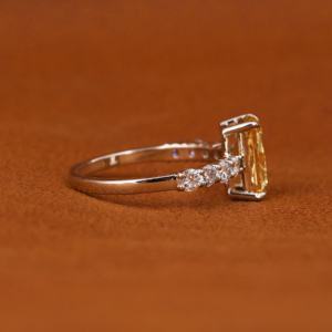 Yellow Radiant Cut Lab Grown Diamond Engagement Ring 18K <b>Solid</b> Gold Plated Trendy Pave Setting with IGI Certificate Women's Gift - Product Image 6