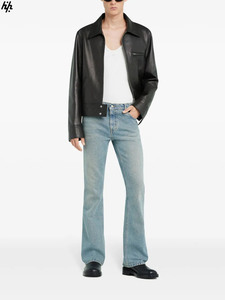 Chaqueta de cuero de grano completo transpirable a prueba de viento de invierno para hombre con bolsillos laterales de cuello levantado elegante para ocasiones casuales y formales - Product Image 2