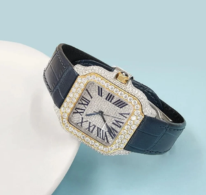 Montre analogique de luxe sportive automatique mécanique en acier inoxydable d'occasion, résistante à l'eau, avec bracelet en cuir, neuve. - Product Image 3