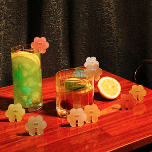 Custom Acrylic Mug Pick Translucent Clear Personalized Logo Drink <b>Decoration</b> Durable Plastic Bar Accessory - Product Image 3