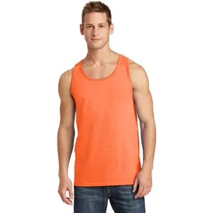 Triblend Tank Top Mans Core Tank Top Mens 5.4 Oz 100% Cotton Tank Top -Neon màu cam