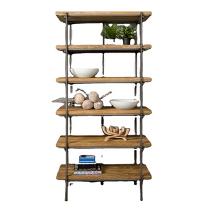 Étagère à tuyau en fer, bibliothèque ouverte, étagère de rangement flottante pour la maison, étagère industrielle, support mural en métal noir, clé OEM, article de poule - Product Image 2