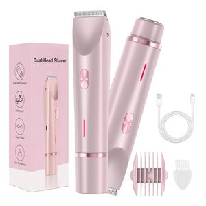 Afeitadora Eléctrica de Doble Cabezal, Impermeable IPX7, para Uso en Seco y Húmedo, para Rostro y Cuerpo, con Cabezal Extraíble para Axilas, Piernas y Brazos - Product Image 2