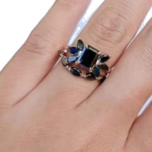 แหวนเพชรโมอิสสีเขียวมรกตสีดำ925แหวนเงินสเตอร์ลิงแหวนหมั้นแบบกำหนดเองและเครื่องประดับฮิปฮอป - Product Image 2