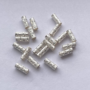 4mm 10mm 925 Sterling Silver Big Hole Handmade Designer Pipe Shape Long Spacer Beads Jewelry Making Necklace Bracelet Jewel - Product Image 3