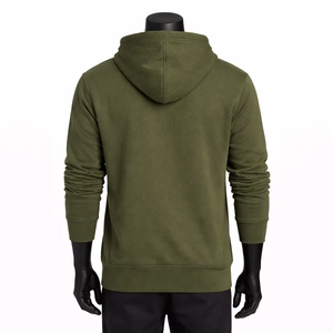 เสื้อสเวตเชิ้ตมีฮู้ดสีเขียวมะกอกสำหรับผู้ชาย แขนยาว ทรงปกติ สีพื้น ผ้าถัก เหมาะสำหรับใส่ในฤดูใบไม้ร่วง - Product Image 2