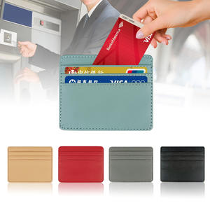 Tarjetero para Hombre y Mujer, 4 Ranuras, Color Sólido, Delgado, de Cuero, para Tarjetas Bancarias - Product Image 3