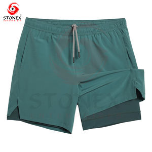 2025 course entraînement Fitness vêtements pour hommes séchage rapide Polyester logo personnalisé hommes course Shorts sport - Product Image 2