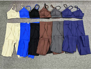 Haute qualité serré séchage rapide femmes Fitness sport soutien-gorge Leggings tenue d'entraînement en plein air deux pièces Yoga ensembles - Product Image 2