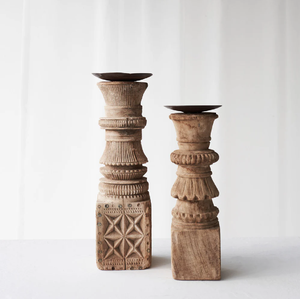 Portavelas de madera tallado a mano, decoración del hogar para bodas, eventos y fiestas, soporte de Pilar hecho a mano, precios de fábrica al por mayor - Product Image 6