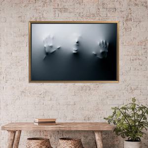 Impression sur toile abstraite « Homme hurlant » : Œuvre graphique moderne, TOILE ENCARTÉCHÉE DORÉE - Product Image 1