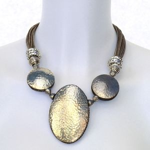 Atractivo Collar de plata con aspecto de mujer estilo Vintage de lujo hecho a mano de Metal y algodón para fiesta, boda o regalo X Mas - Product Image 6