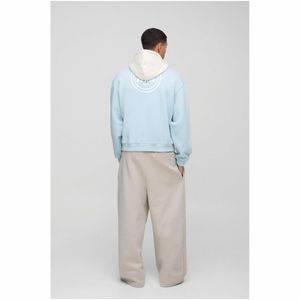 Pull à capuche en coton biologique 100% pour hommes Sweat-shirt à capuche perlé à motif solide - Product Image 2