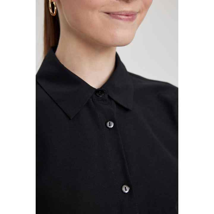 Regular Fit Shirt Collar Poplin Long Sleeve Tunic