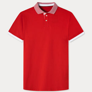 2024 personnalisé rouge et noir couleur impression Logo t-shirts uniforme 100% coton grande taille blanc plaine sport Golf hommes polos - Product Image 5
