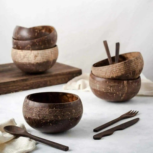 Cuenco de coco natural, vajilla ecológica y decoración del hogar de Vietnam - Product Image 4