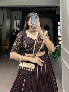 Best Fabric New Designer Georgette With Bandhej Print And <b>Gota</b> Patti Lehenga Choli Manufacturer From India - Product Image 6