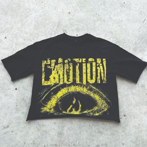 เสื้อยืดคอกลมแขนสั้นทรงโอเวอร์ไซส์ผ้าฝ้ายลำลองสำหรับผู้ชาย พิมพ์ลาย DTG พร้อมโลโก้ ขายส่ง - Product Image 3