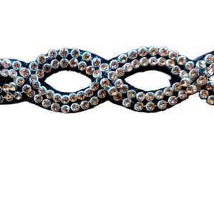 Banda Frontal de Cuero de 2mm de Calidad Superior con Cristales Color Oro Rosa (Negro Marrón) Diseño Cómodo Modelo Internacional para Caballo - Product Image 1