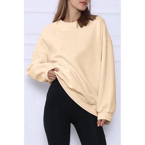 Sweat-shirt oversize pour femme, sweat-shirt à col rond mi-long de haute qualité pour femme, design d'impression personnalisé en relief - Product Image 5