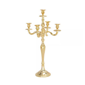 Candelabro cónico minimalista de lujo, candelabro de Metal dorado, centros de mesa decorativos para boda, lámpara para el hogar, compra a exportador indio - Product Image 1