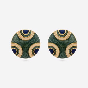 Trendy Geometric <b>Stud</b> <b>Earrings</b> 192672 Bezel Setting Stainless Steel Zinc Alloy Plastic Pearl Diamond Inlay Religious for Parties - Product Image 3