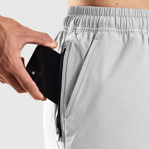 Shorts de sport décontractés pour hommes de haute qualité, respirants, séchage rapide, 100 % coton, taille mi-haute avec cordon de serrage - Product Image 3