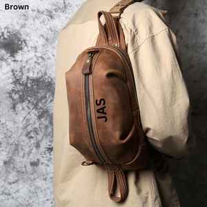 Bolso bandolera de cuero genuino para hombre, versión coreana, bolso de pecho lateral masculino a la moda para hombre, 2017 - Product Image 3