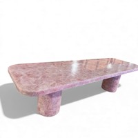 Table de console ovale moderne en quartz rose écologique poli, fabriquée à la main, pour comptoir de cuisine, table à café, bar, Diwali