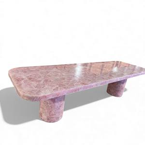 โต๊ะคริสตัลสีชมพู โรสควอตซ์ สำหรับห้องอาหารและเคาน์เตอร์ครัว โต๊ะคอนโซลทำมือ โต๊ะกาแฟและบาร์คริสตัลสีชมพู เฟอร์นิเจอร์สำหรับร้านอาหารและบ้าน - Product Image 3