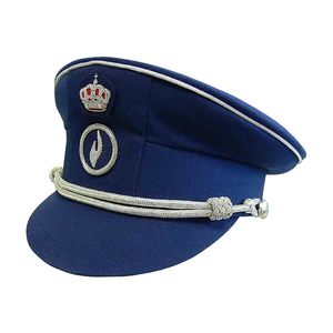 Gorro de Visera de Lana de Bélgica, Estilo Kepi, Civil, Confederado, Naval, Almirante, Correa Ajustable, Logotipo Bordado, Unisex, Alta Calidad - Product Image 3