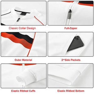 Ropa deportiva ligera y transpirable para gimnasio, chaqueta con cremallera y logotipo personalizado, conjunto de entrenamiento a rayas, chándal sostenible para correr para hombre - Product Image 5