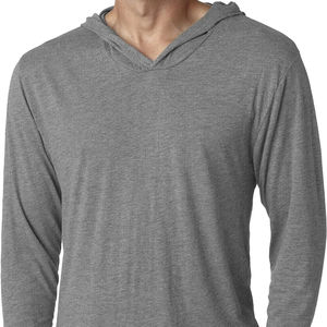 Sweats à capuche légers en trois mélanges gris chiné Sweats à capuche à manches longues T-shirt à capuche en trois mélanges Sweat à capuche - Product Image 1