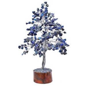 Bonne Aura maison Lapis lazuli cristal pierre précieuse 300 argent puces arbre argent à la main cristal cadeaux maison bureau décorer nouvel an - Product Image 1