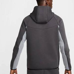 Sudadera con capucha unisex de color doble con cremallera completa de algodón/poliéster de alta calidad para hombres Soft Fleece - Product Image 2