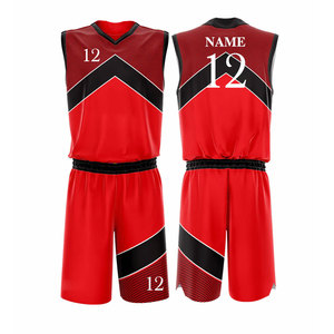 Ensemble d'uniformes d'équipe de basketball personnalisés pour hommes adultes, 100 % polyester, imprimé par sublimation, respirant, séchage rapide, sans manches, personnalisable - Product Image 1