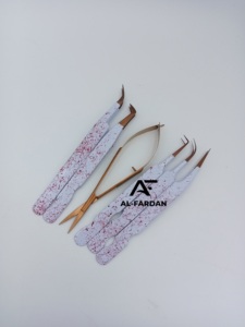 แหนบต่อขนตาปลอมสีขาวทำจากสเตนเลสเส้นใยสีโรสโกลด์แบบมืออาชีพปลายแหลมแบบรัสเซีย - Product Image 5