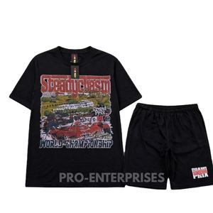 High Quality Men Heavy weight 100% Cotton oversize T Shirt <b>set</b> Screen printed Oversized boxy t shirt <b>set</b> - Product Image 1