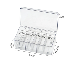 Scatola portaoggetti in tessuto non tessuto <span class=keywords><strong>a</strong></span> 6 scomparti con taglierina per nastro ciglia, per cosmetici e ciglia finte - Product Image 1