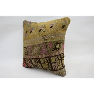 Vintage Pattern 12x12 Inch Beige Wool Kantha Mosaic Paisley Paneled Grape Patchwork Eco-Friendly Non-Slip Removable <b>Pillow</b> - Product Image 3