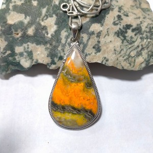 Bumble <b>Bee</b> Gemstone Pendant <b>Jewelry</b> for Women Silver Boho Style <b>Jewelry</b> 925 Sterling Silver Trending Handmade Pendant Gift - Product Image 2