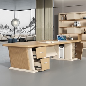 Escritorio Ejecutivo de Madera en Forma de L, Mesa de Oficina para CEO con Gabinete Lateral Extensible, Fácil de Armar, Amplia Estación de Trabajo para Gerentes - Product Image 5