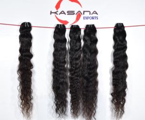 Extensions de cheveux indiens naturels non traités vietnamiens ondulés à vague profonde alignés machine à double trame pour femmes noires - Product Image 1