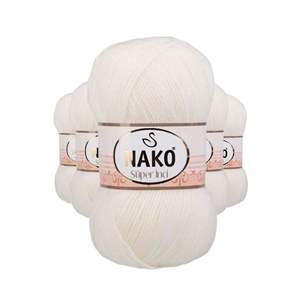 เส้นด้ายถักด้วยมือไข่มุกพิเศษ100กรัม300สีน้ำตาลอ่อน100% วัสดุอะคริลิค5ชิ้น - Product Image 1