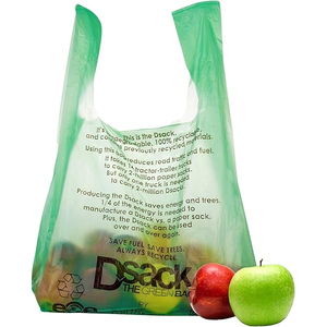 OXO personalizable biodegradable HDPE Gusset camiseta bolsas de la compra con mango de sellado térmico para embalaje de supermercado - Product Image 2