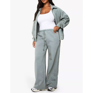 Pantalons de survêtement évasés pour femmes en gros, pantalons décontractés à jambes larges et amples, style streetwear coupe-vent - Product Image 1