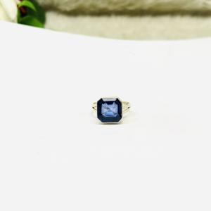 Bague en argent sterling 925 avec cristal bleu naturel Quartz Bague de mariage et de fête à la main - Product Image 2