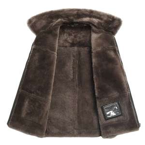 Mens wool vest genuine leather autumn <b>fur</b> winter warm shearling design breathable soft fabric premium casual outerwear - Product Image 5