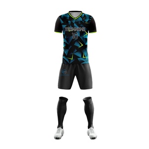 Hot <b>Sale</b> High Quality Short Sleeve Soccer Uniforms <b>for</b> Kids Men's Football Shirts with Sublimation Printed Design OEM Service - Product Image 1